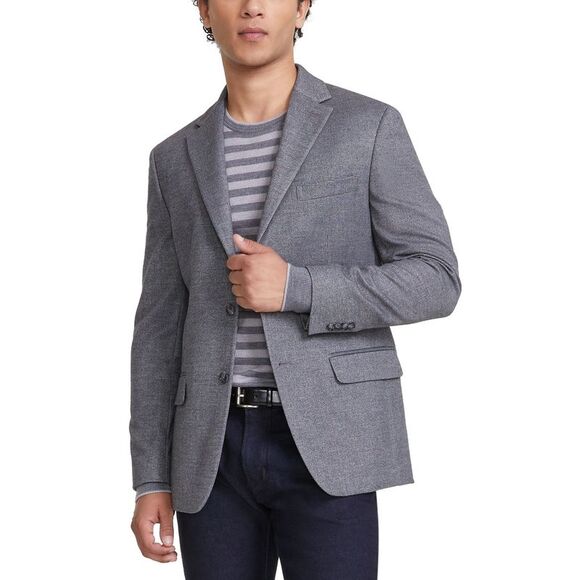 Tommy Hilfiger Mens Modern-Fit Weave Sport Coat 44 Regular Grey Blazer NWT $295